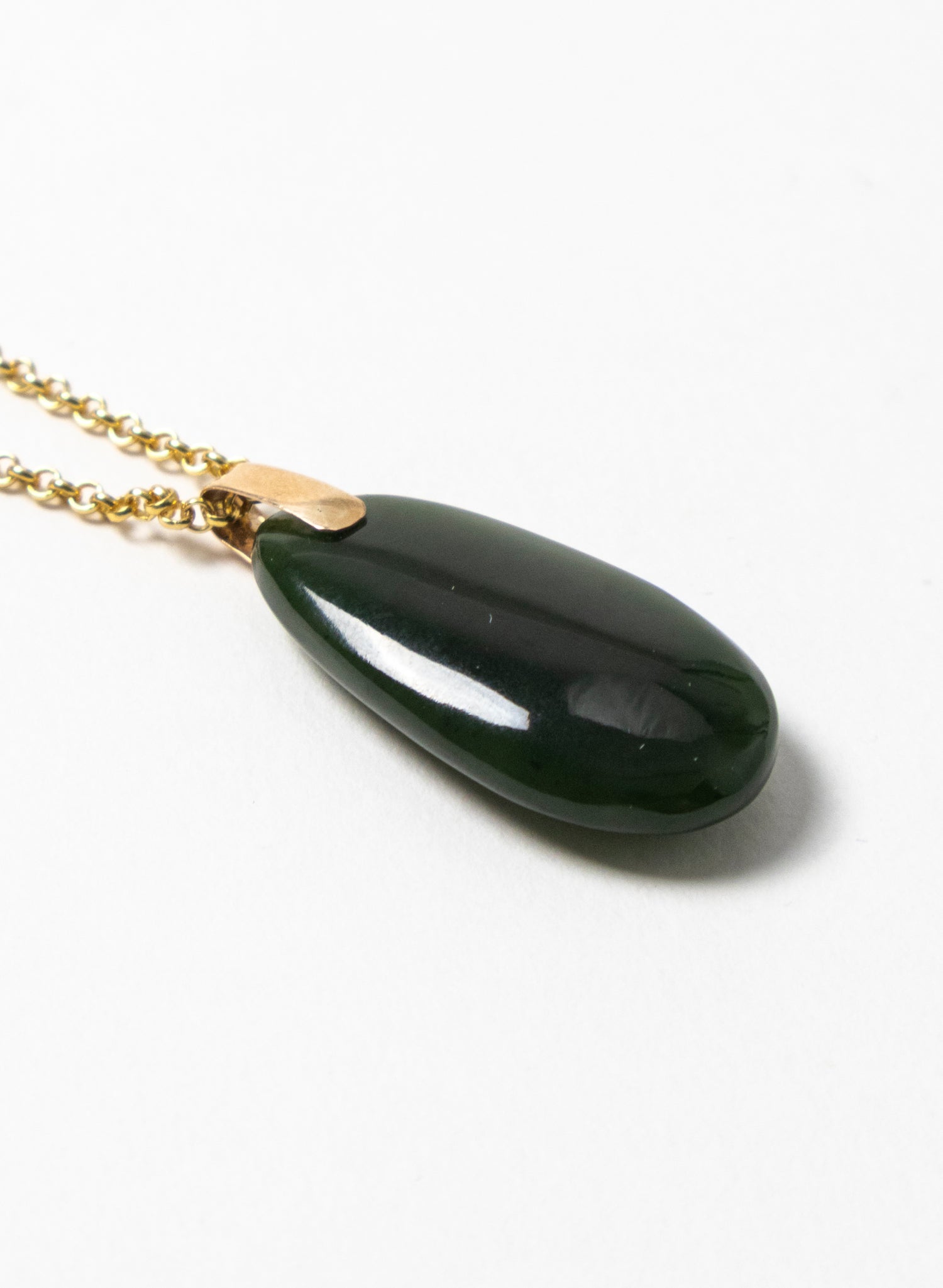 Pounamu Roimata on a Gold Chain