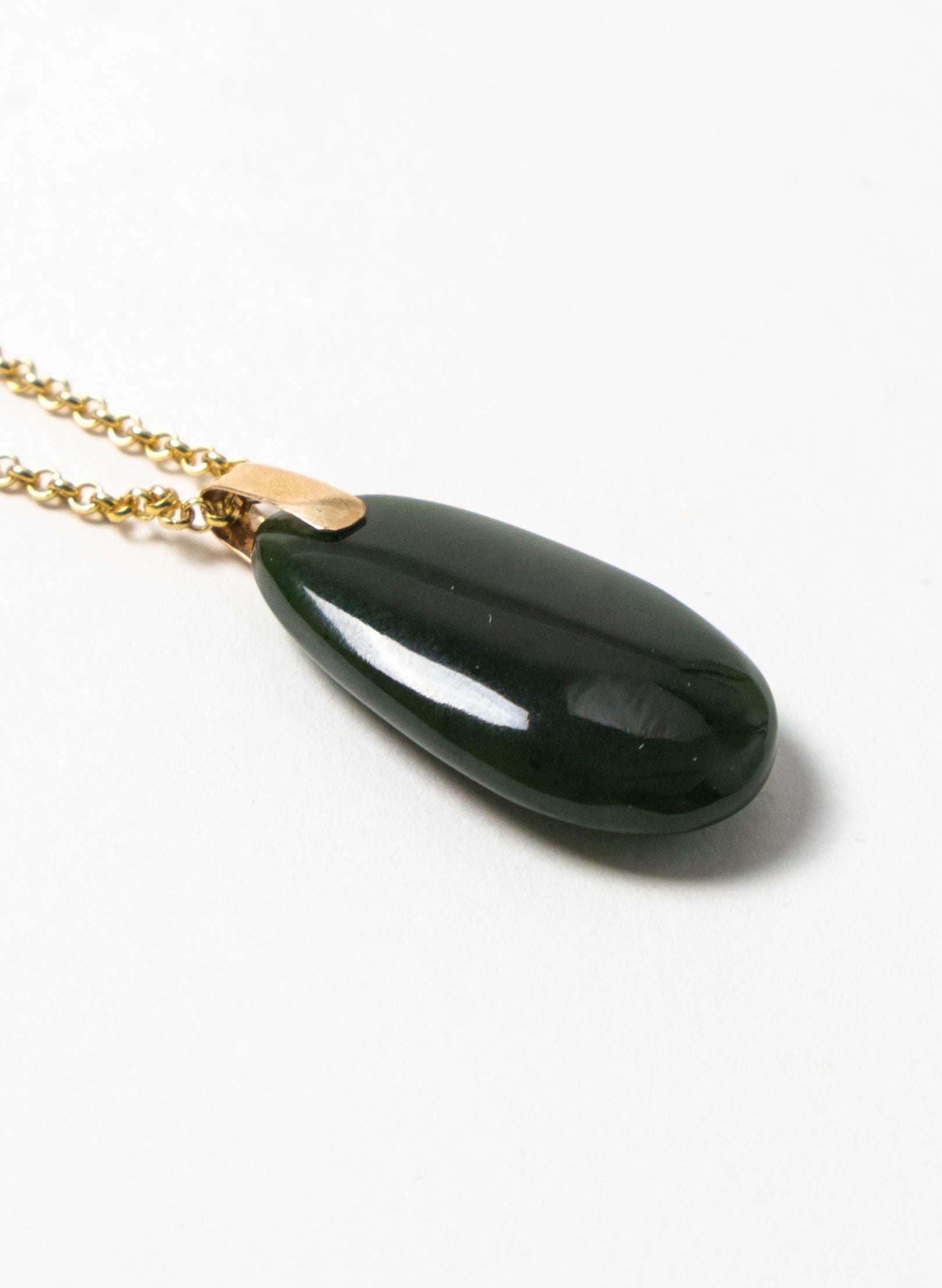 Pounamu Roimata on a Gold Chain