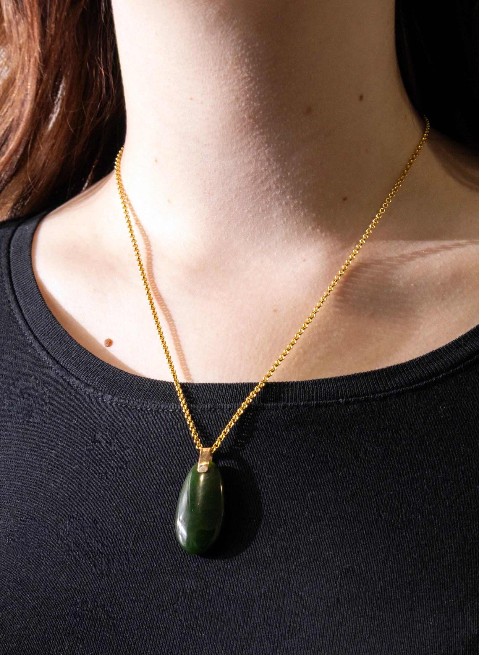 Pounamu Roimata on a Gold Chain