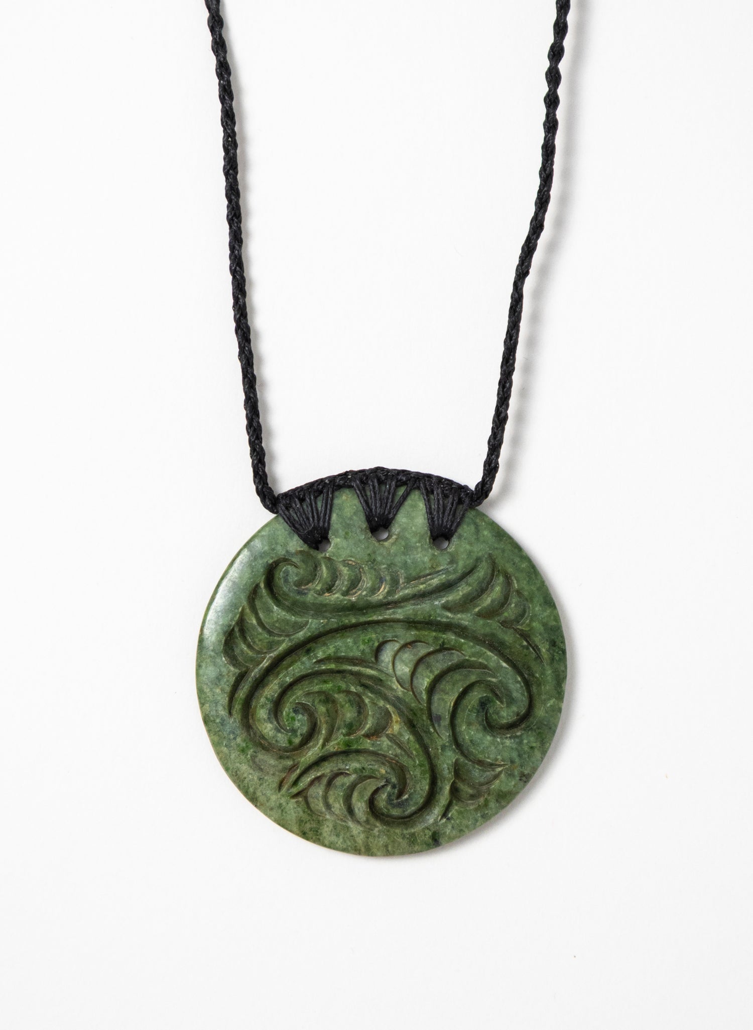 Carved Pounamu Porowhita Disc