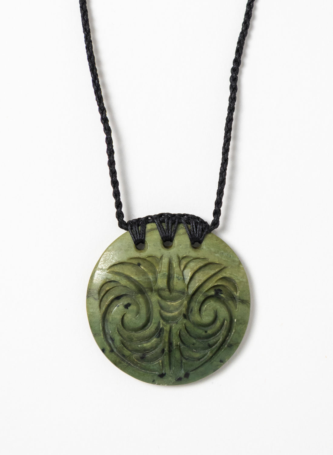 Carved Pounamu Porowhita Disc