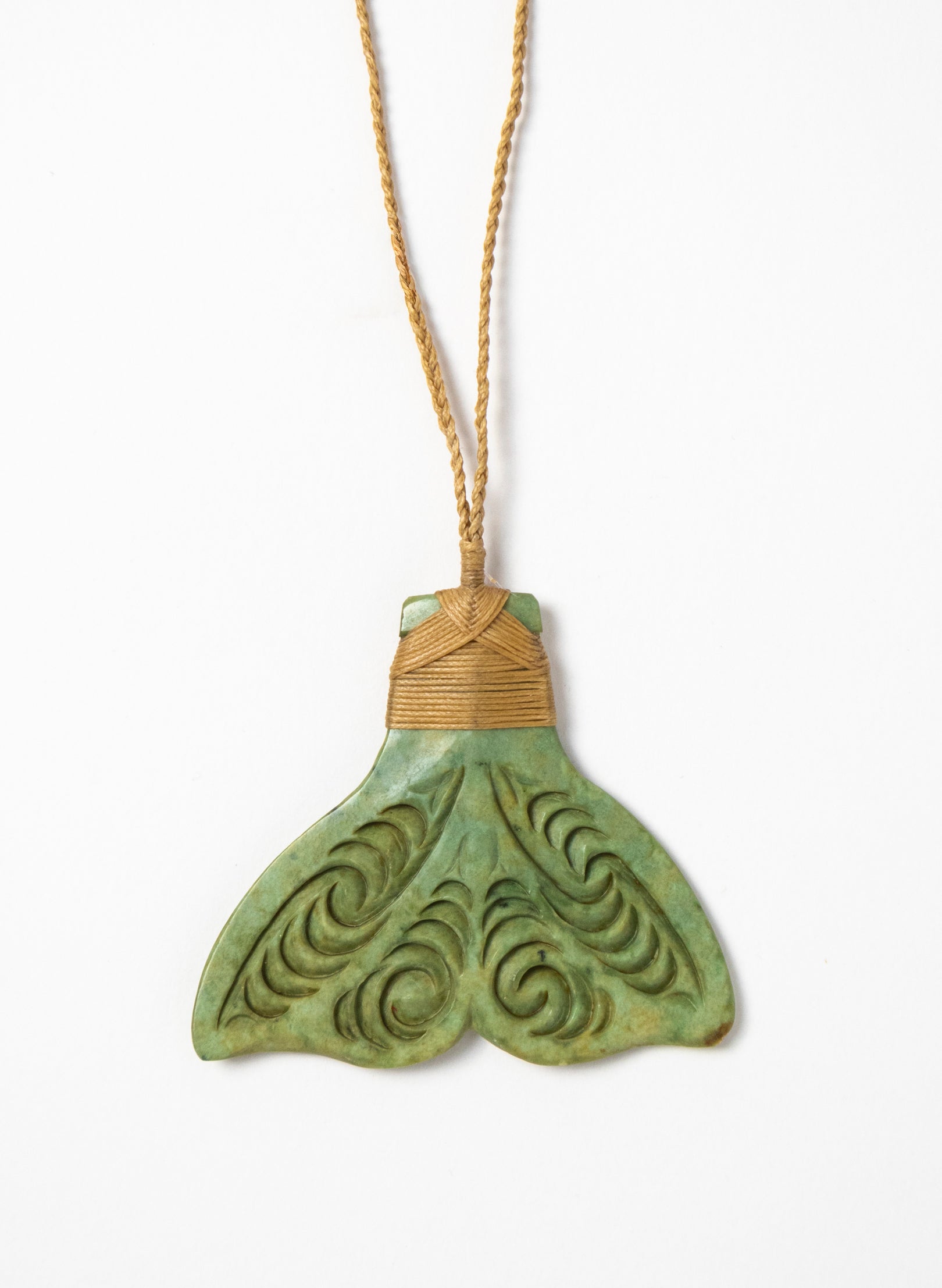 Pounamu Carved Whale Tail Pendant