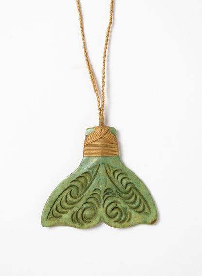 Pounamu Carved Whale Tail Pendant