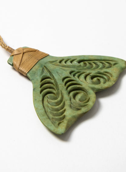 Pounamu Carved Whale Tail Pendant