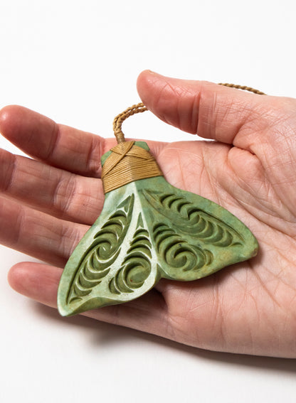 Pounamu Carved Whale Tail Pendant
