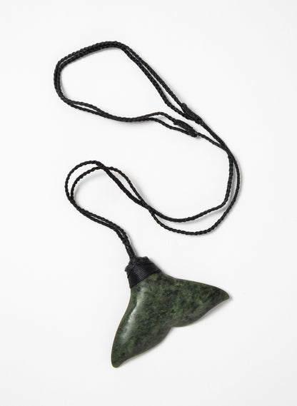 Pounamu Carved Whale Tail Pendant