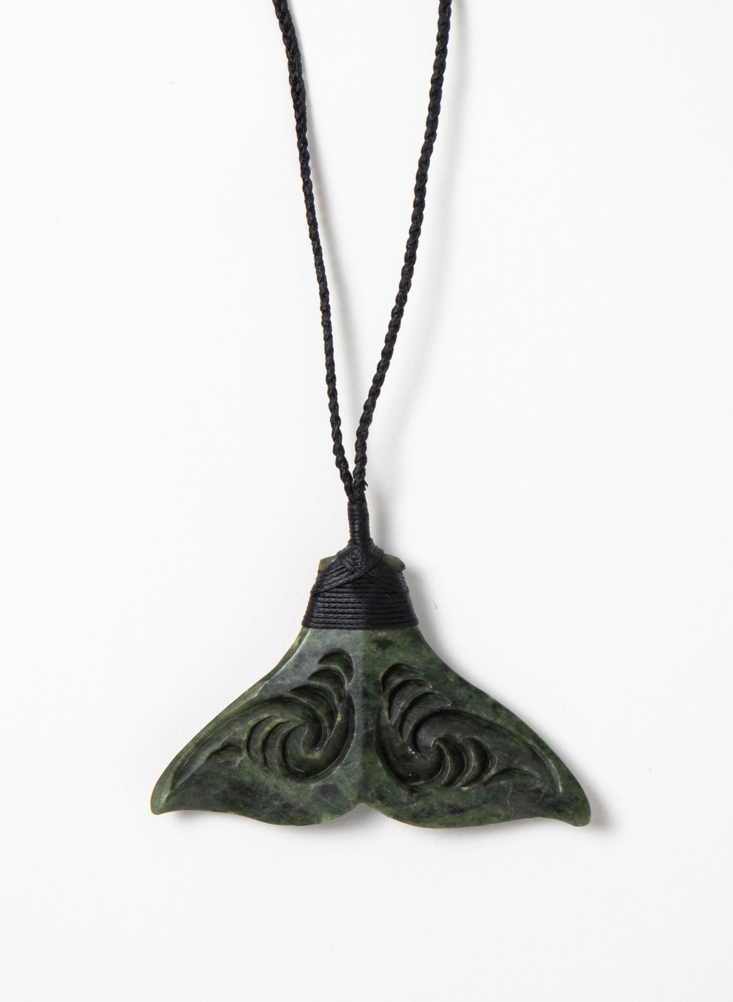 Pounamu Carved Whale Tail Pendant