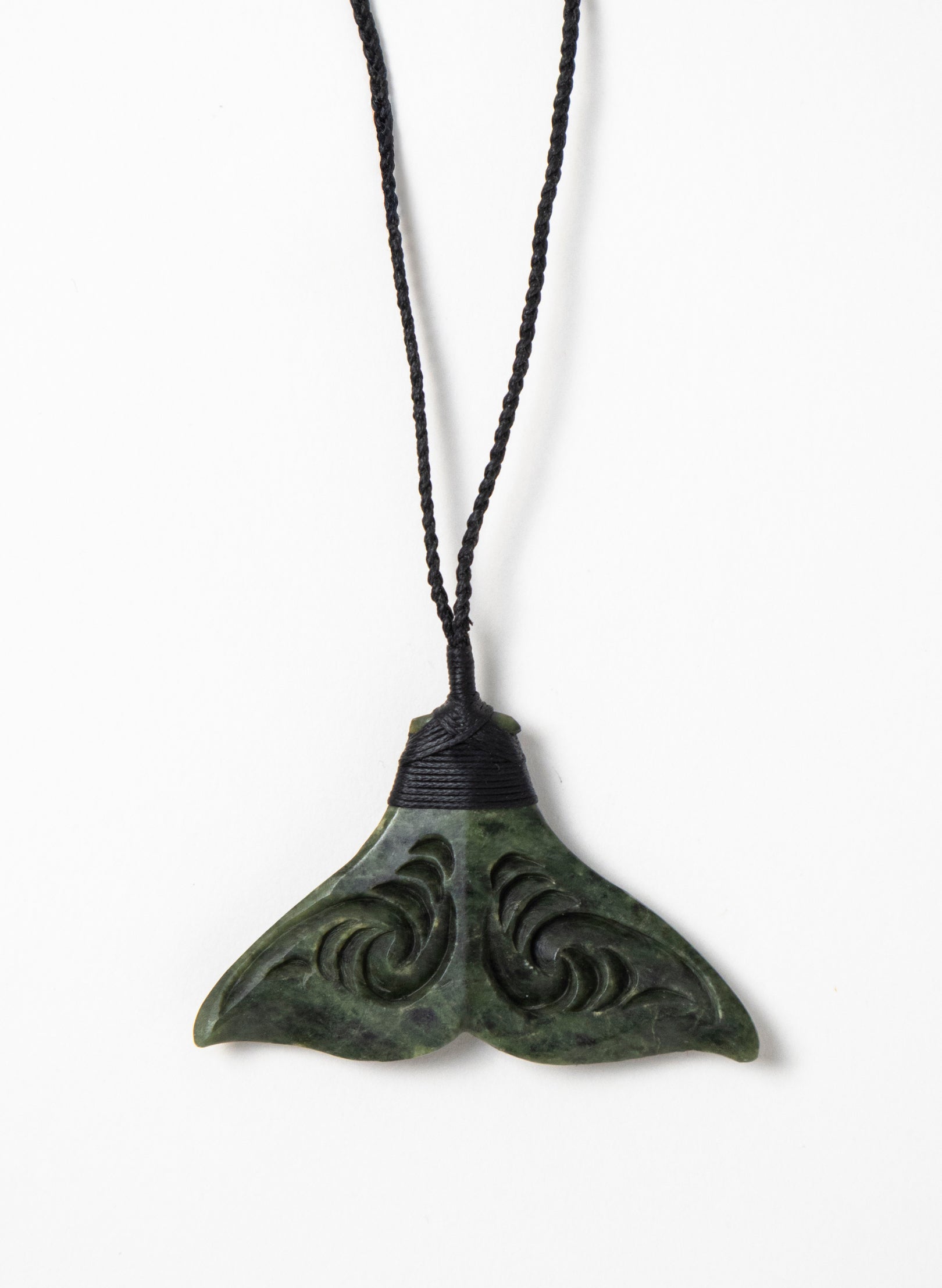 Pounamu Carved Whale Tail Pendant