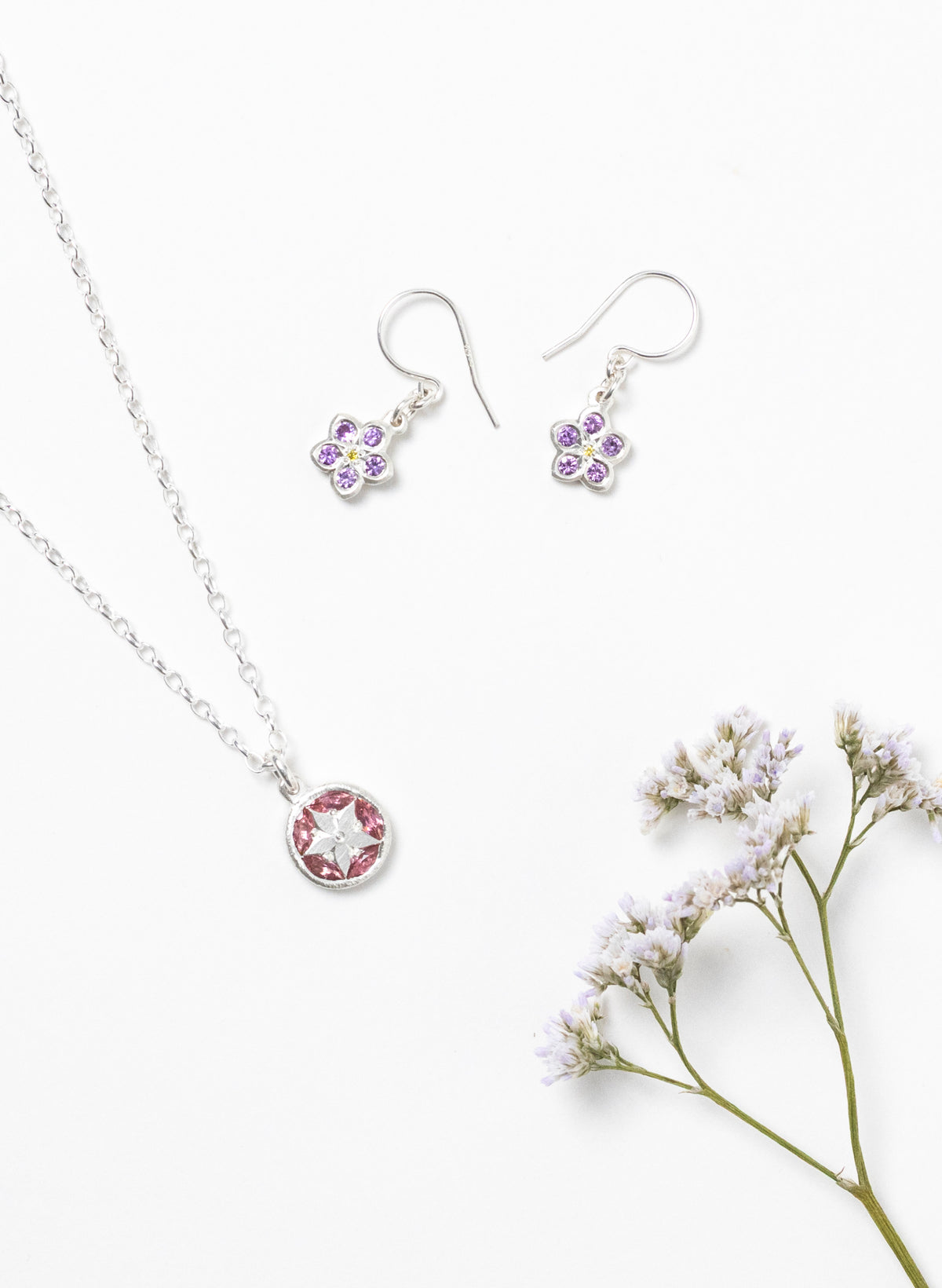 Pink Forget Me Not Earrings