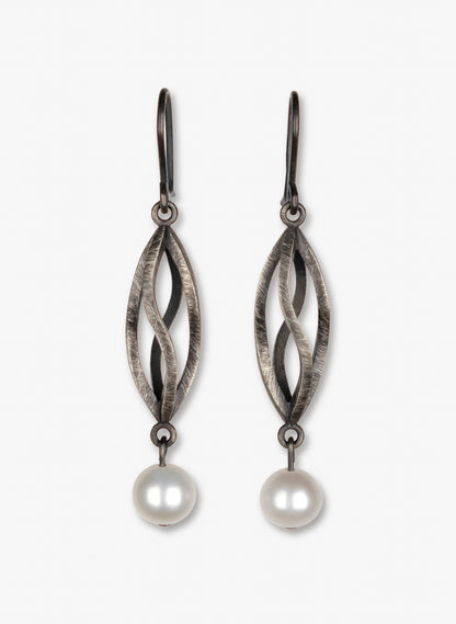 Weaving Light Oxidised - Earrings
