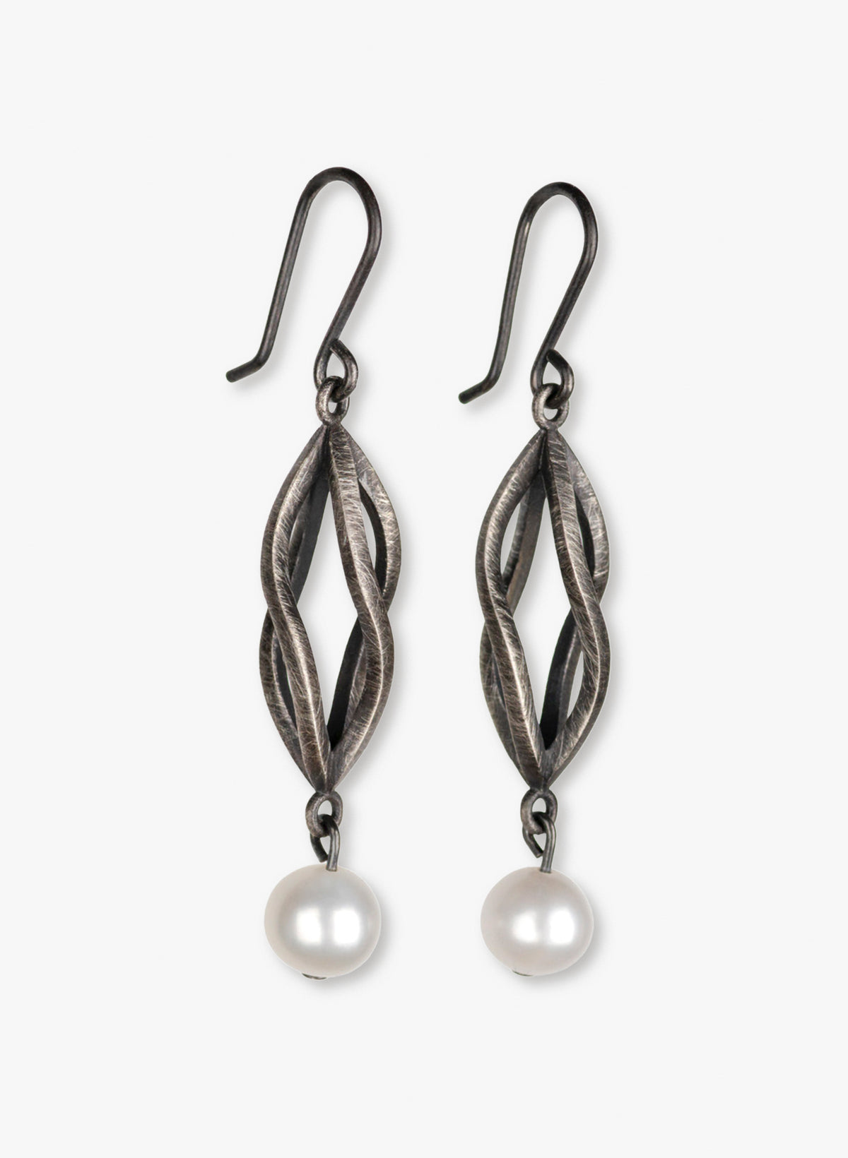 Weaving Light Oxidised - Earrings