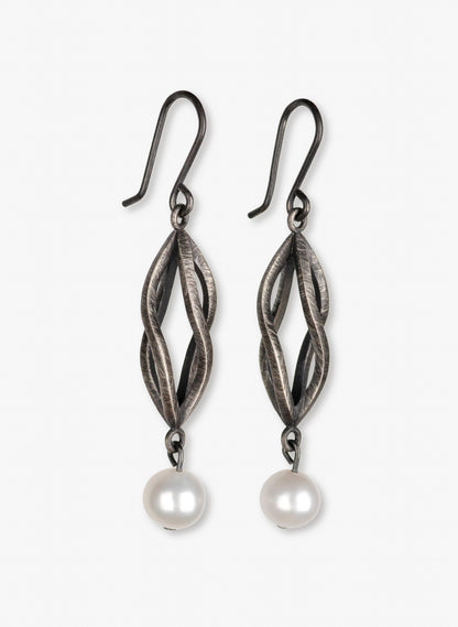 Weaving Light Oxidised - Earrings