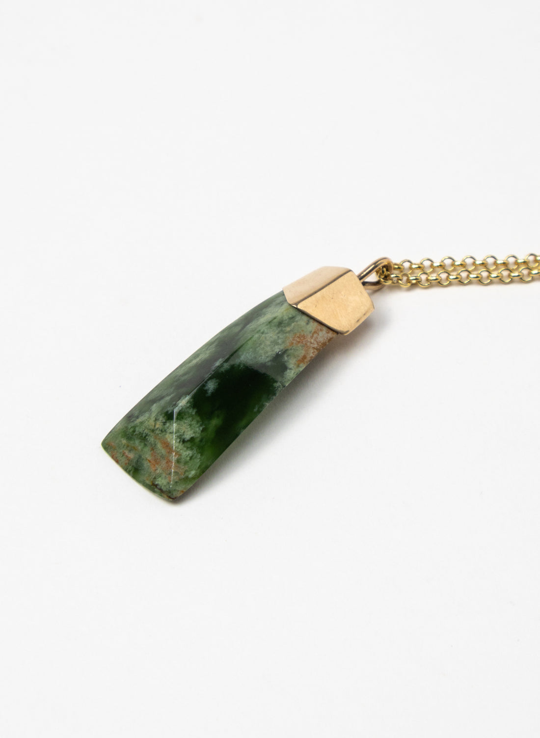 Hei Kaki Pounamu Gold Capped Gold Chain