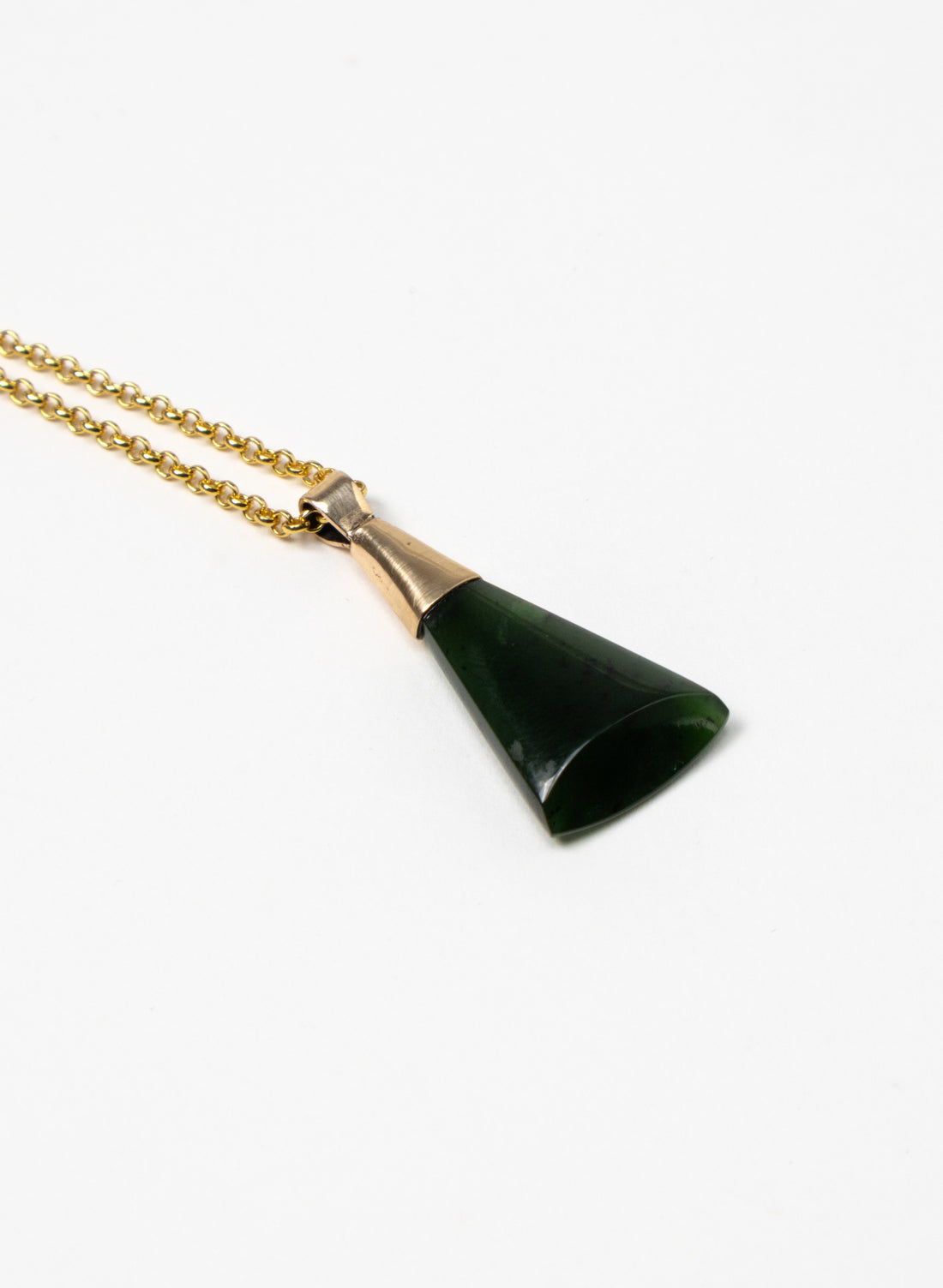 Hei Kaki Pounamu Gold Capped Gold Chain