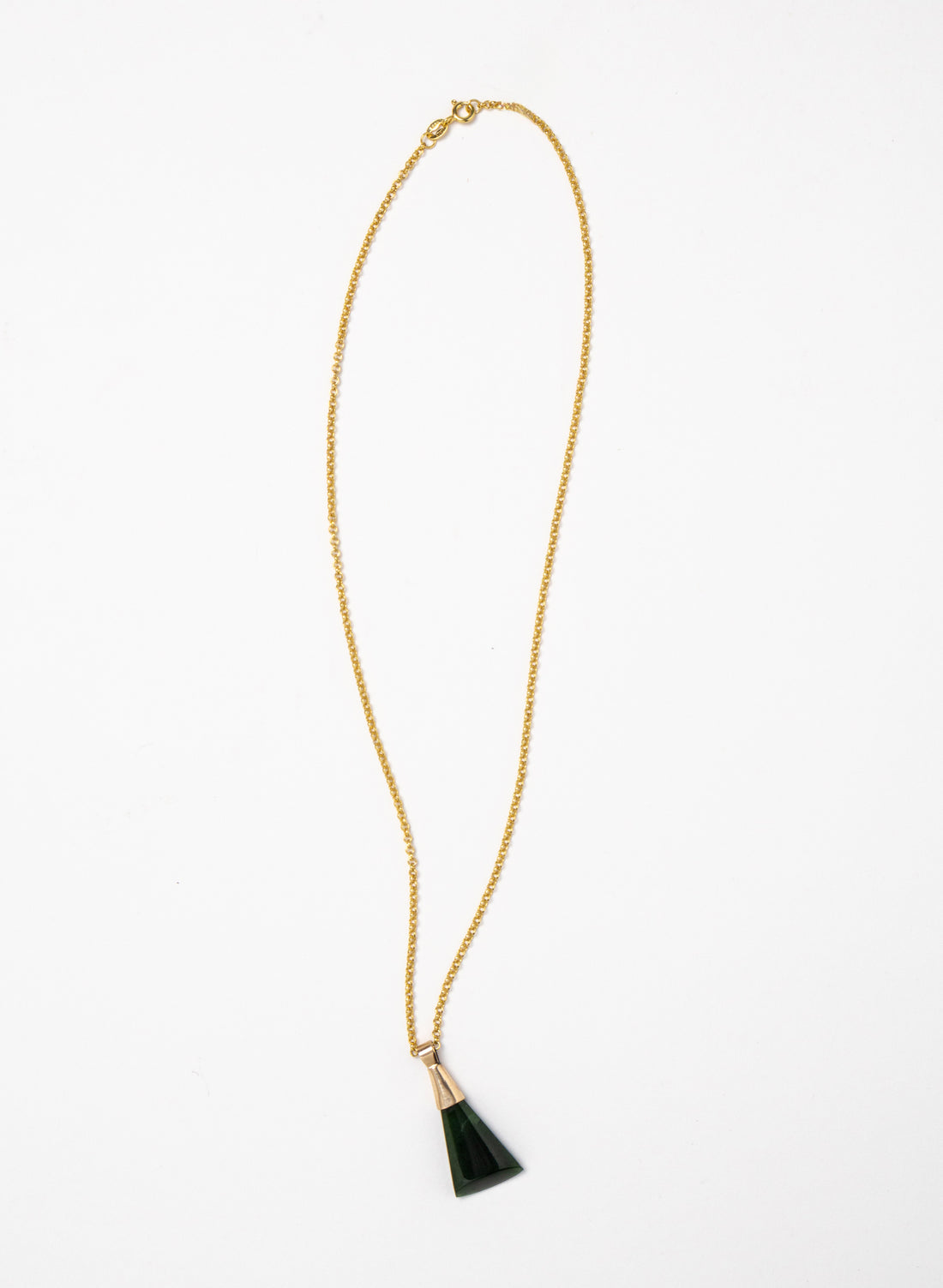 Hei Kaki Pounamu Gold Capped Gold Chain