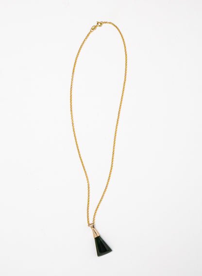 Hei Kaki Pounamu Gold Capped Gold Chain