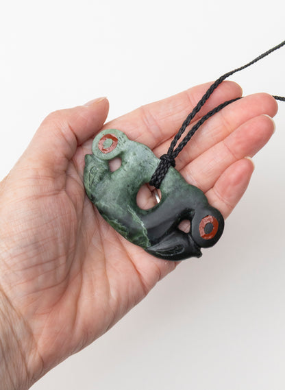 Pekapeka Pounamu Pendant