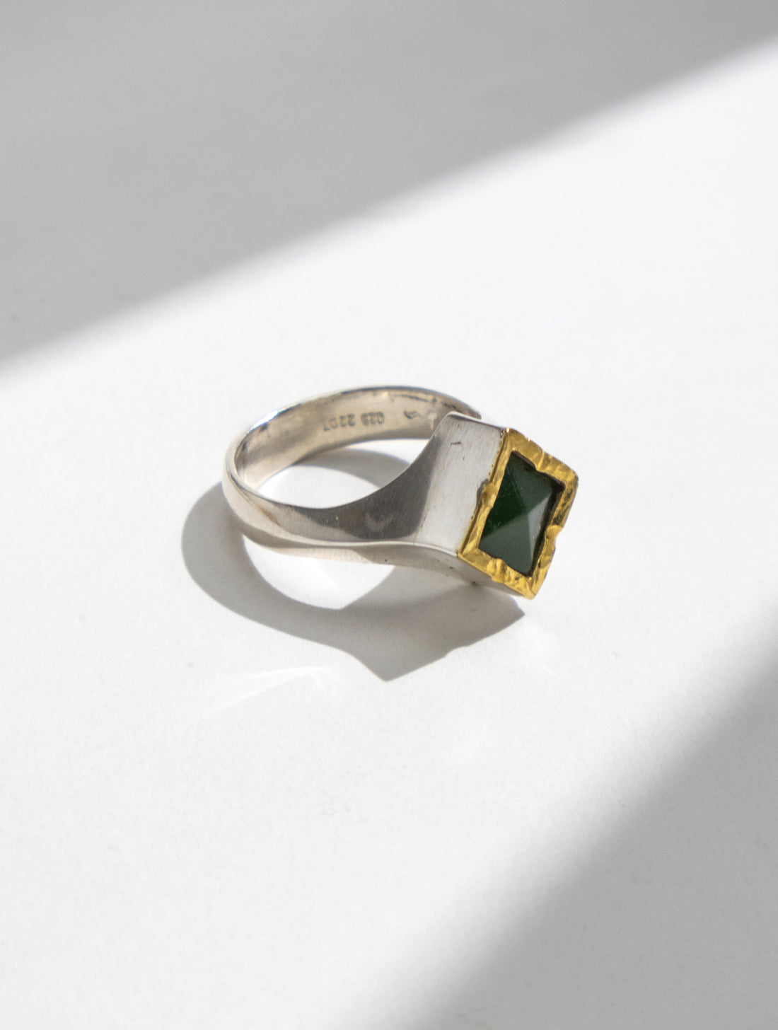 NZ Pounamu Faceted Ring