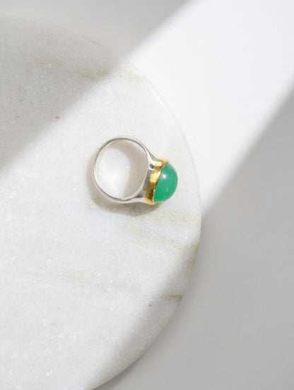 Chrysoprase Oval Ring