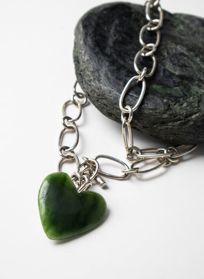 Big Green Heart Necklace