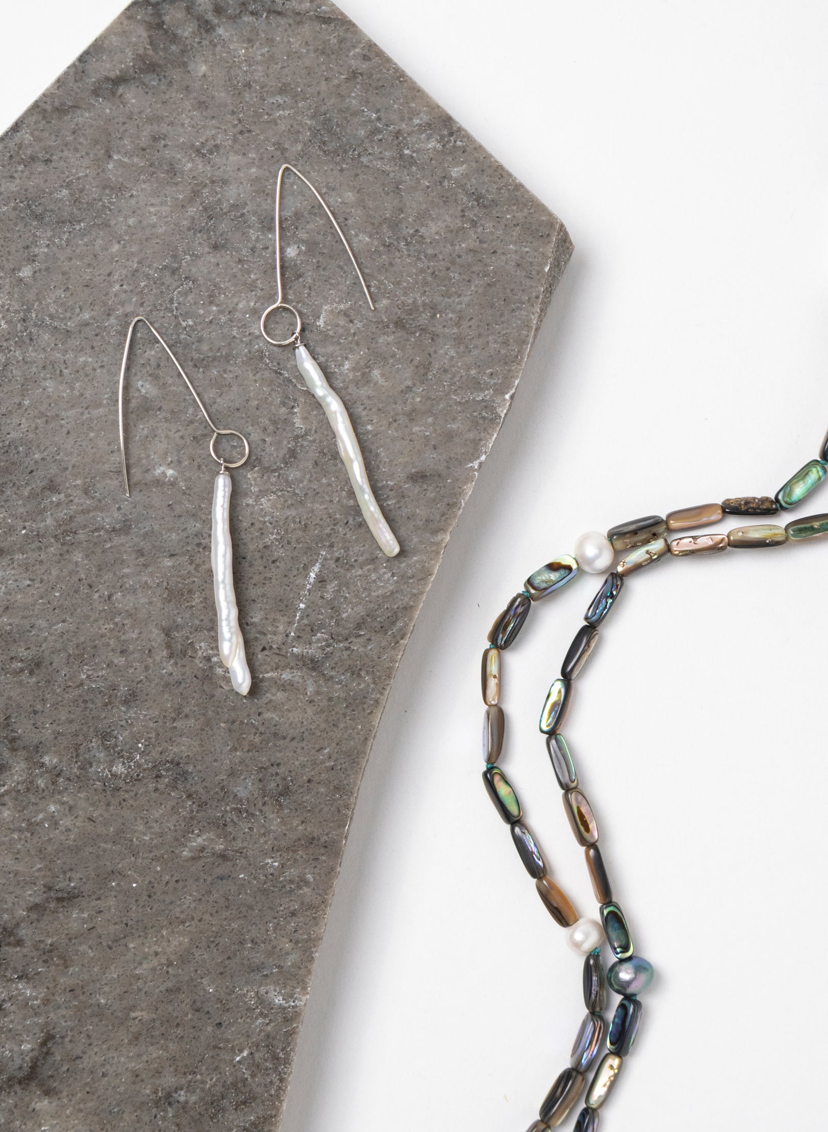 Long White Cloud Earrings