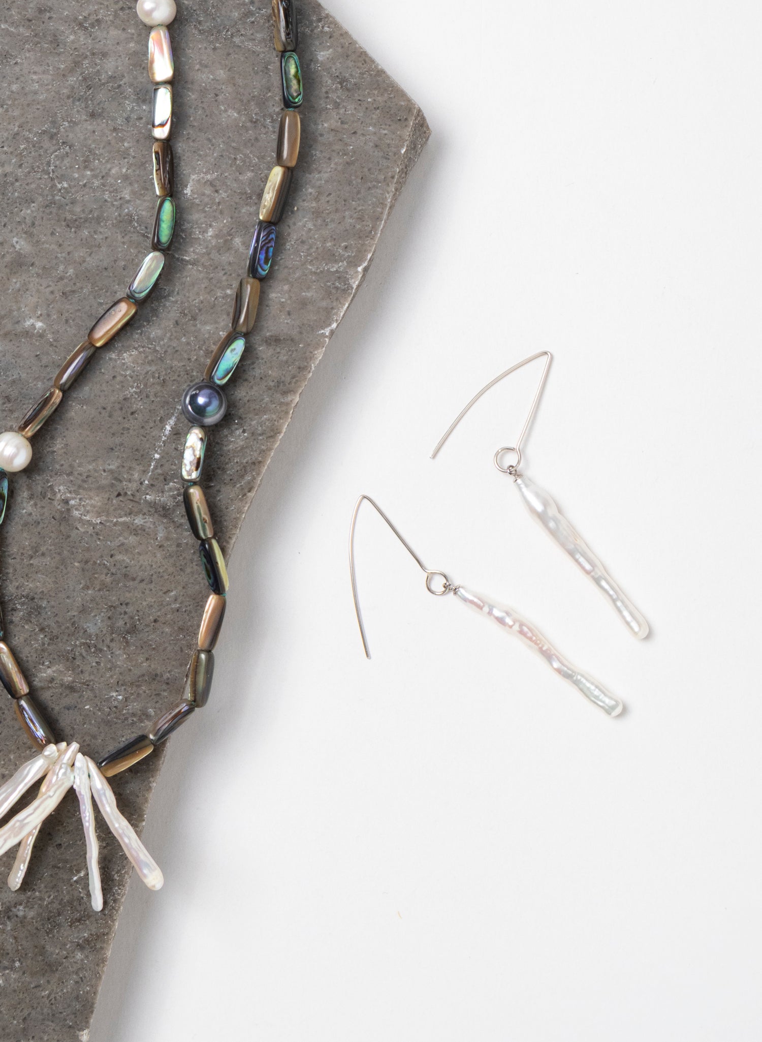 Long White Cloud Earrings