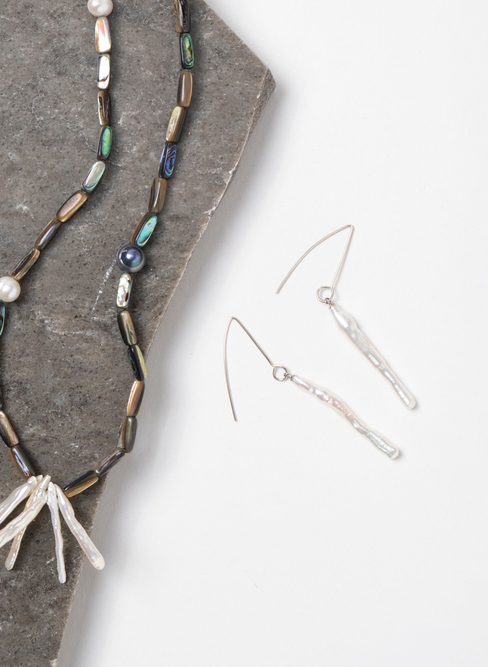 Long White Cloud Earrings