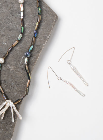 Long White Cloud Earrings