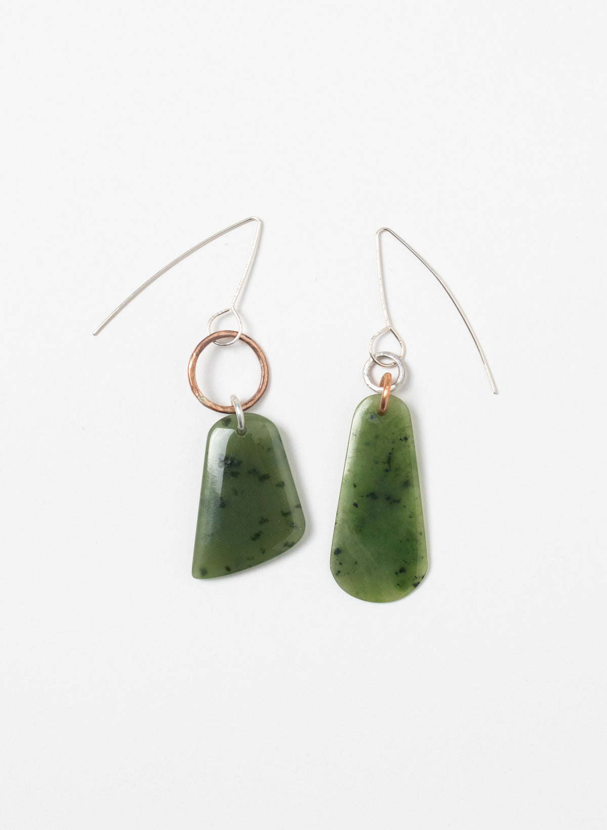 Pounamu Earrings - Sterling Silver &amp; Pounamu