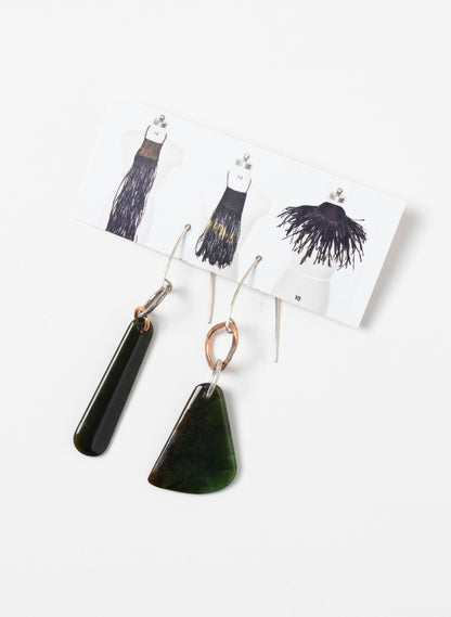 Pounamu Earrings - Sterling Silver &amp; Pounamu