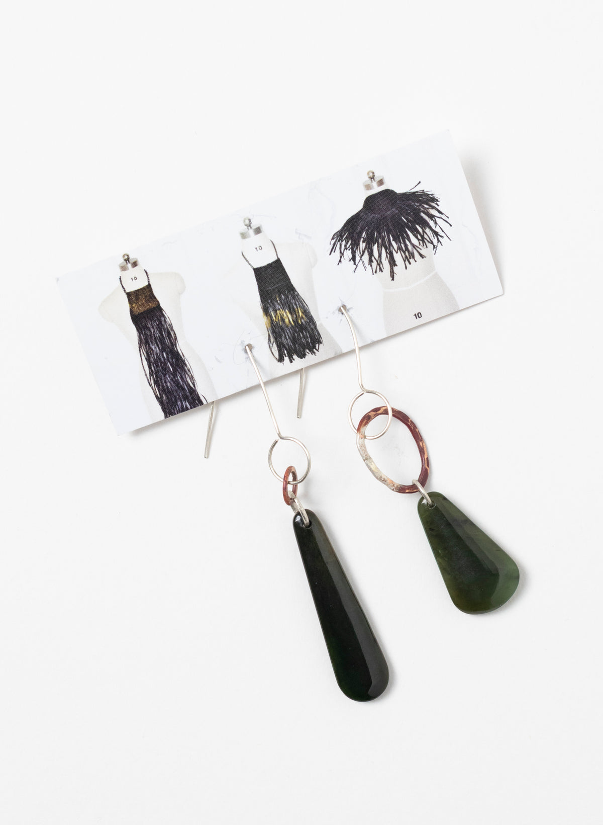 Pounamu Earrings - Sterling Silver &amp; Pounamu