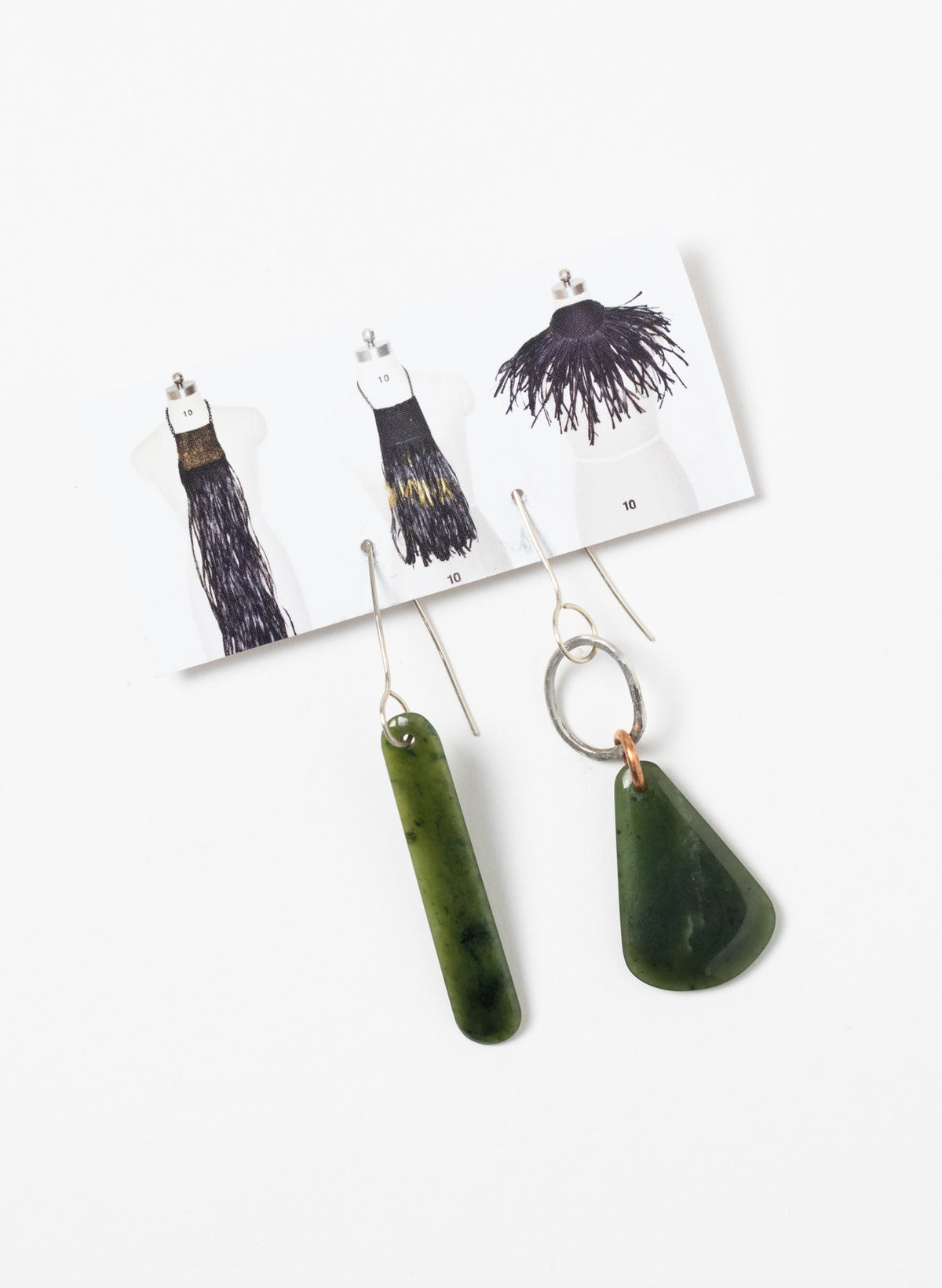 Pounamu Earrings - Sterling Silver &amp; Pounamu