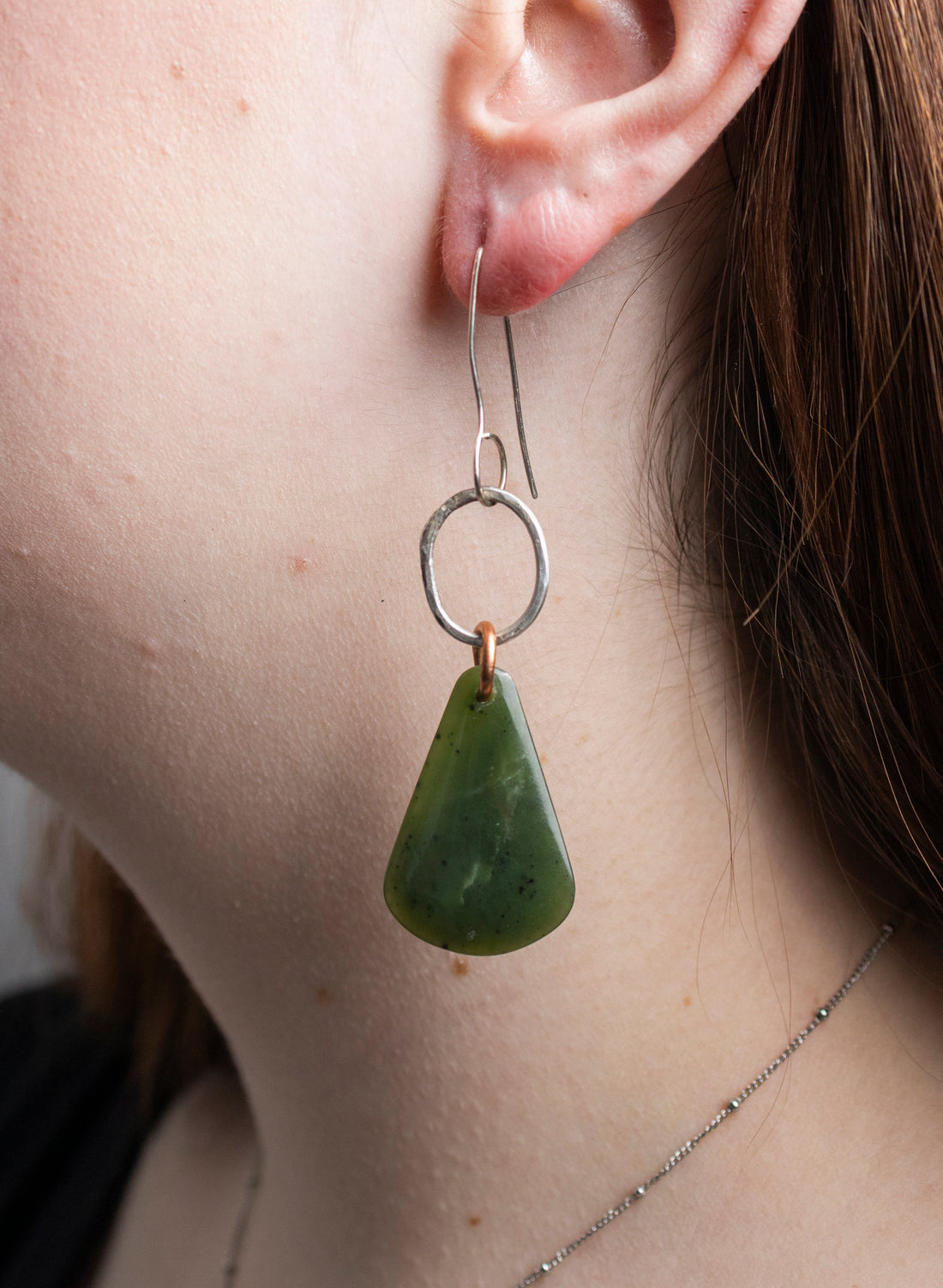Pounamu Earrings - Sterling Silver & Pounamu