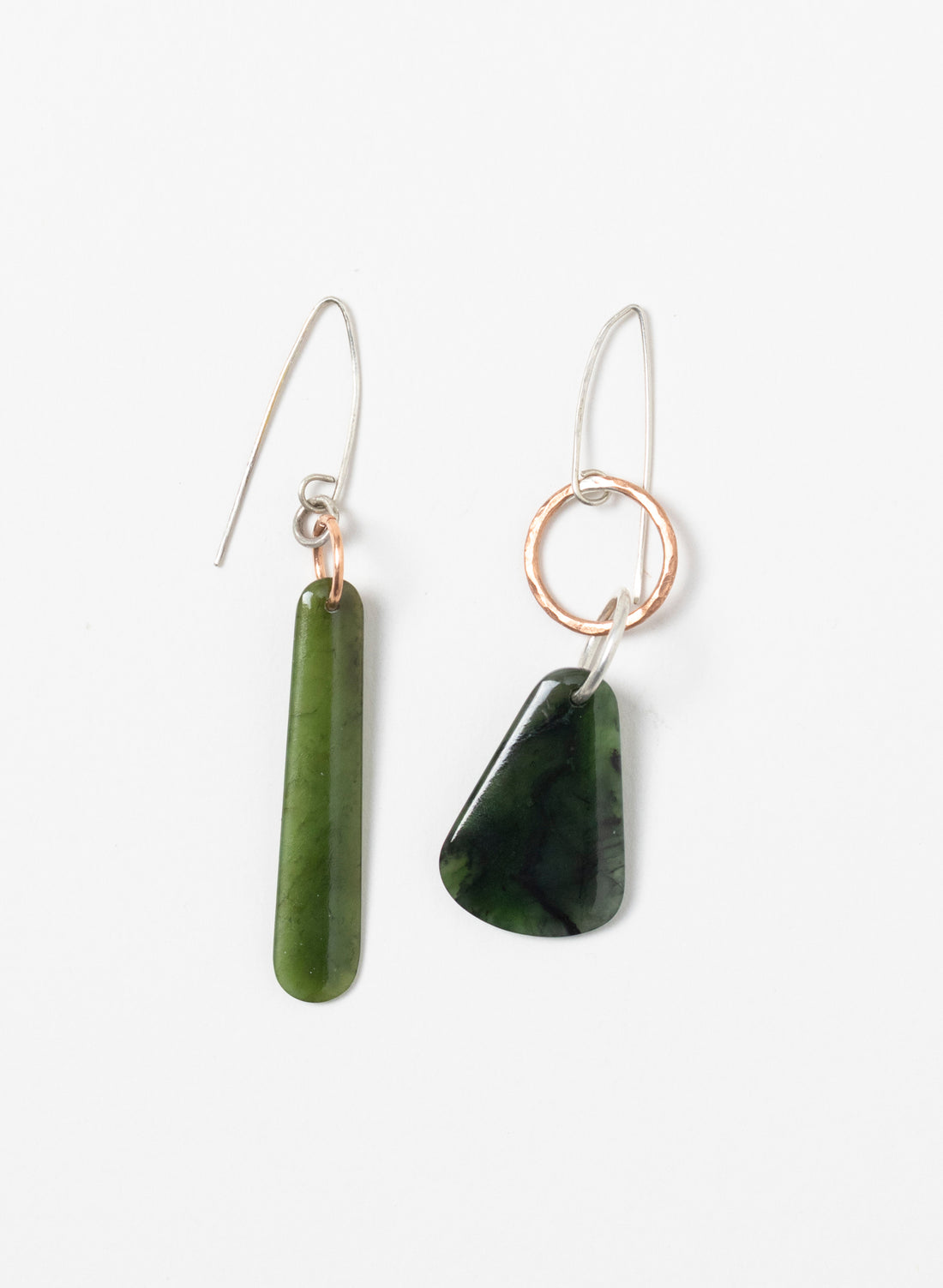 Pounamu Earrings - Sterling Silver & Pounamu