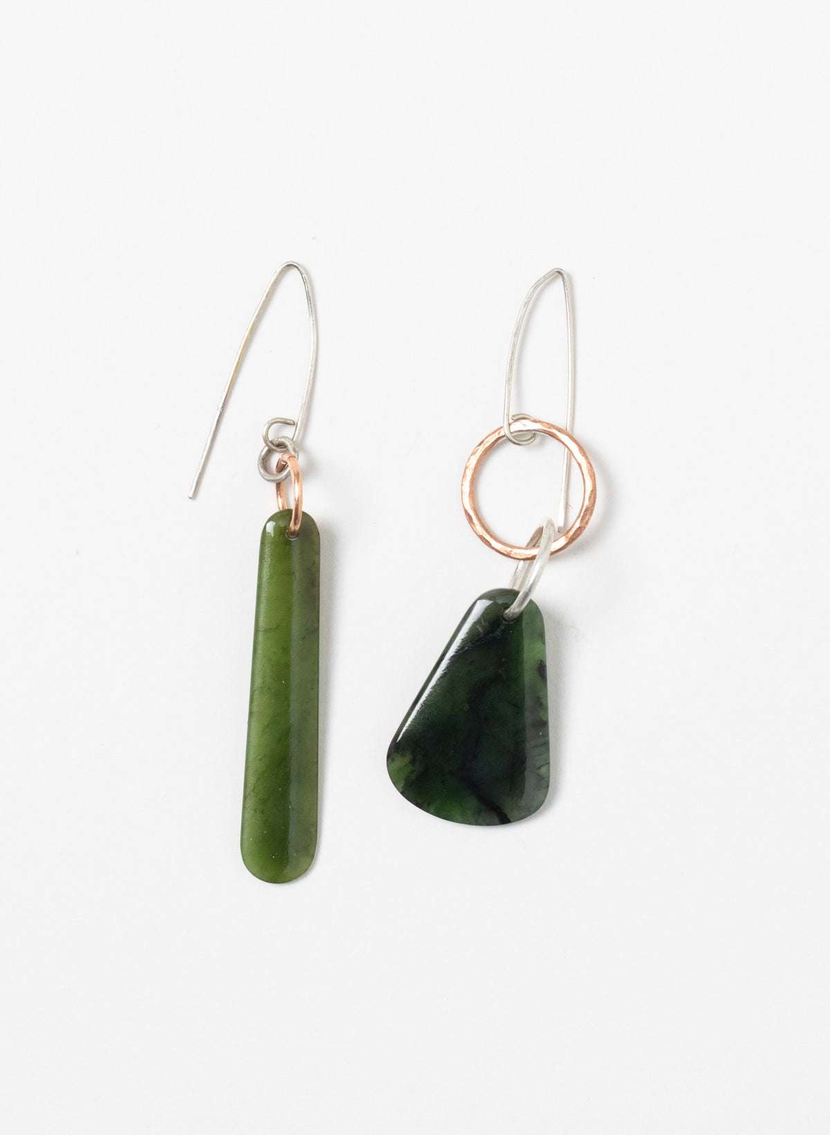 Pounamu Earrings - Sterling Silver &amp; Pounamu