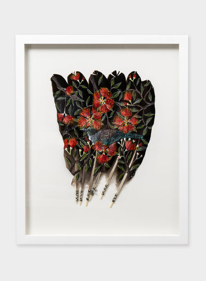 Pōhutukawa Bloom - Framed