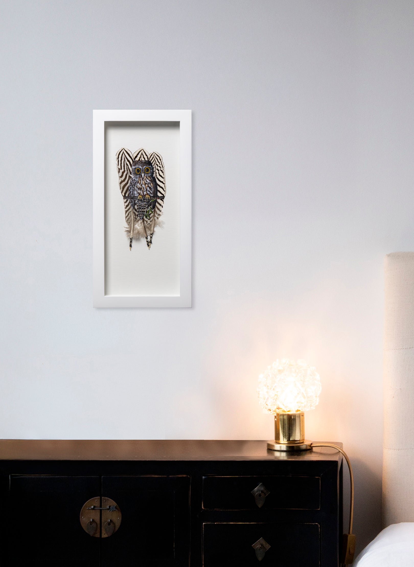 Morepork Ruru Striped Feathers