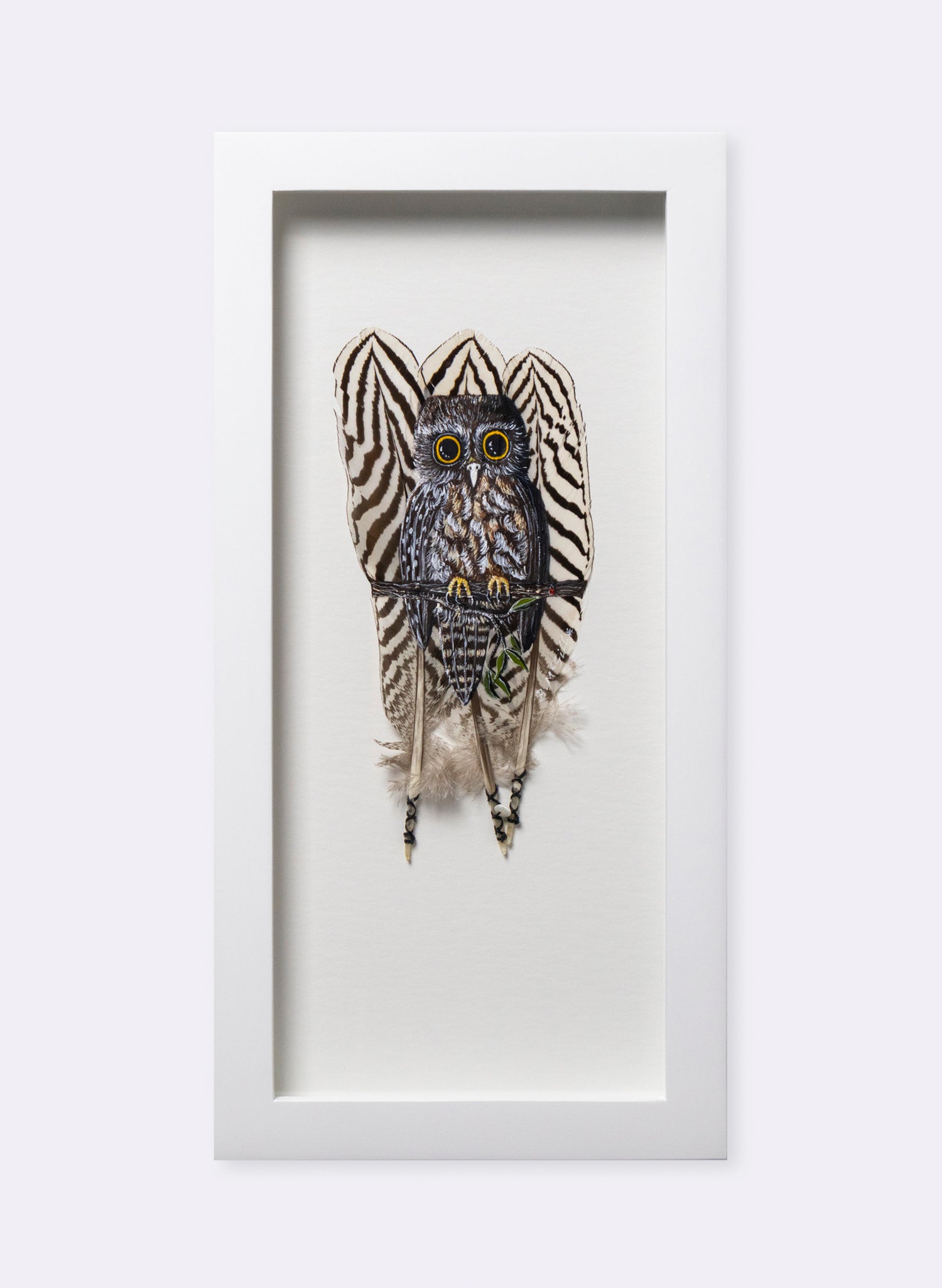Morepork Ruru Striped Feathers