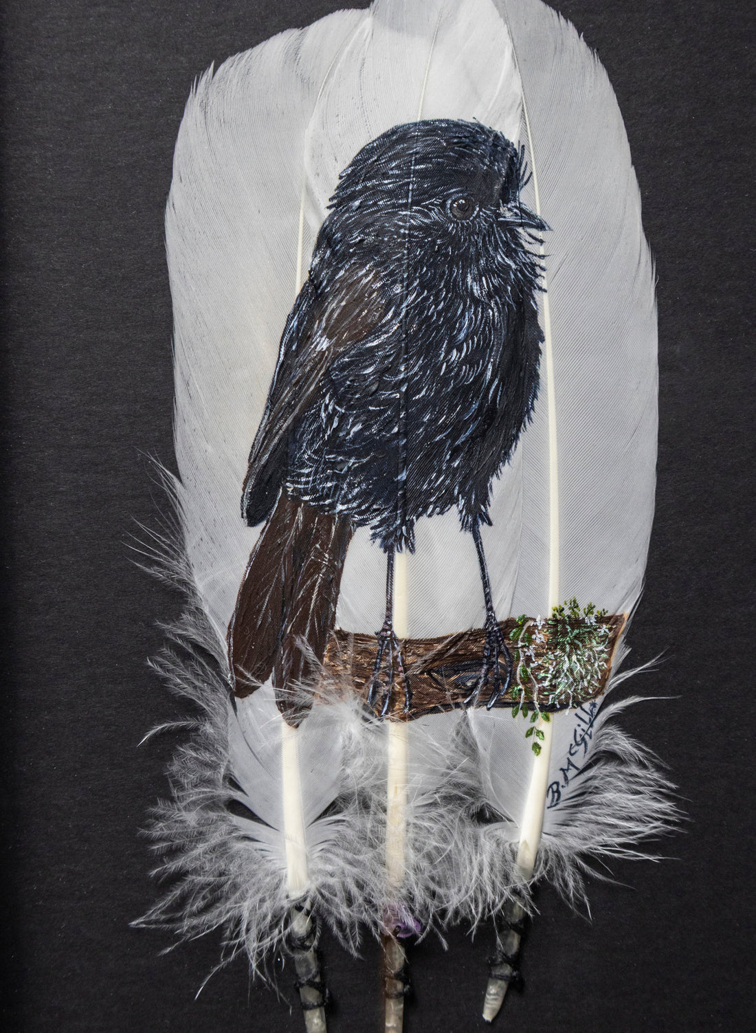 Black Robin - Kārure - Framed