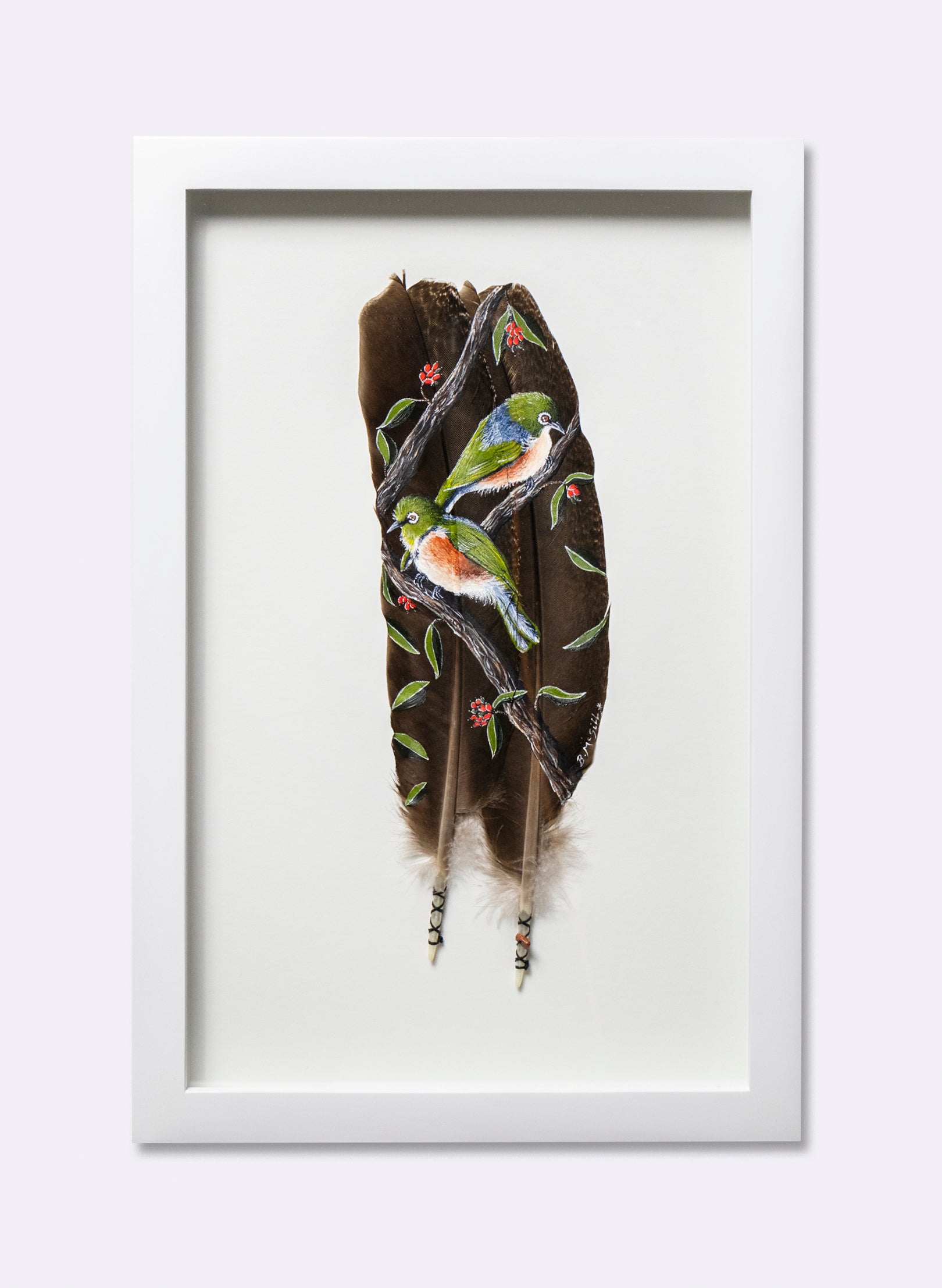 Waxeye - Tauhou Pair - Framed