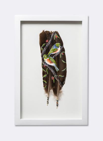 Waxeye - Tauhou Pair - Framed