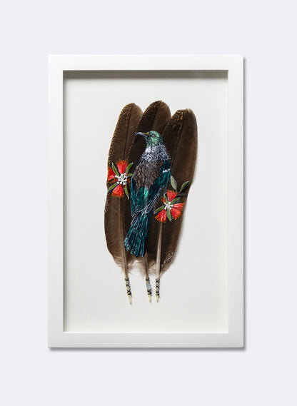 Tūī on Pōhutukawa
