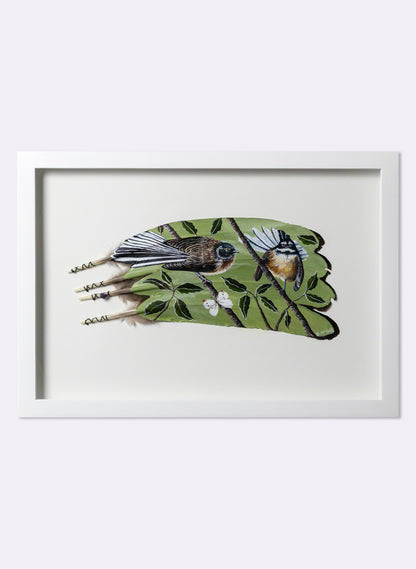 Piwakawaka Pair - Framed