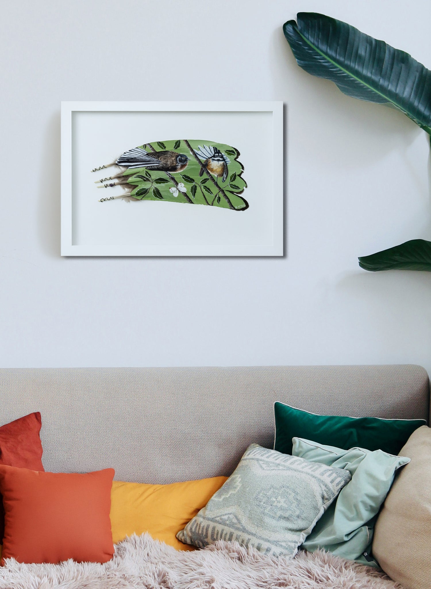 Piwakawaka Pair - Framed