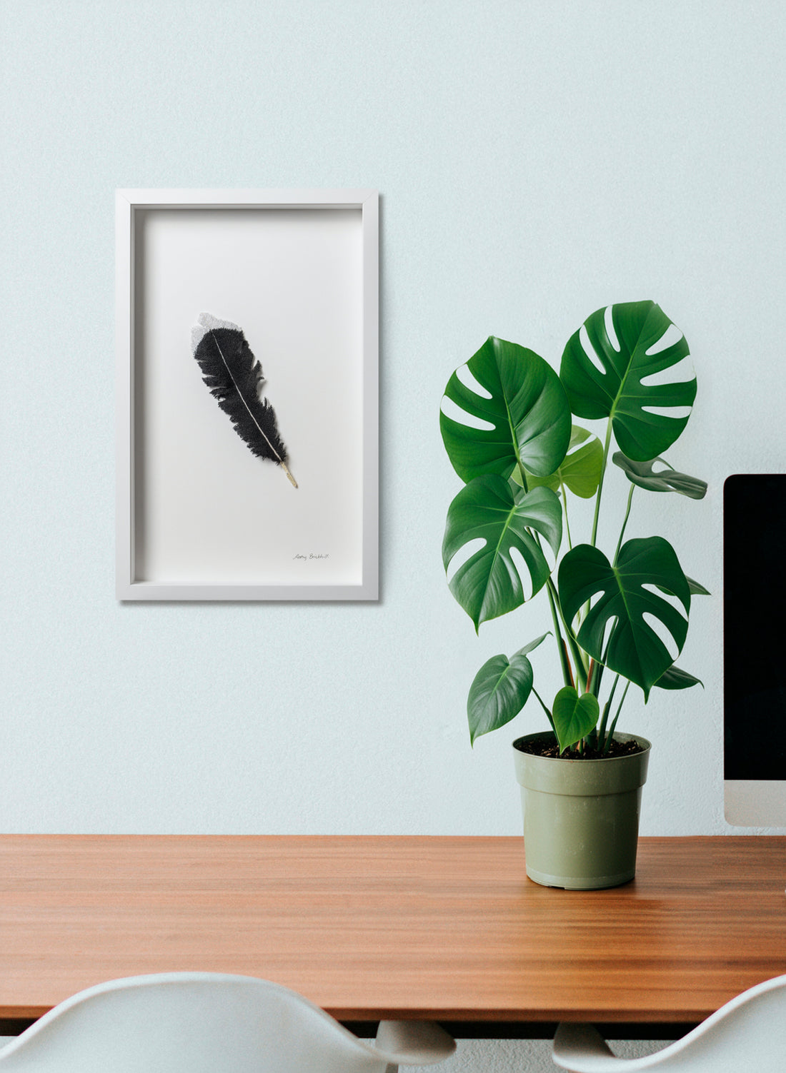 Huia Feather  - 3D Embroidery