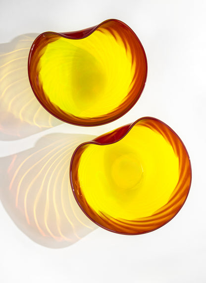 Feather Bowl - Vibrant Sunset 