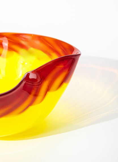 Feather Bowl - Vibrant Sunset 