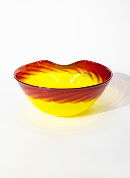 Feather Bowl - Vibrant Sunset 