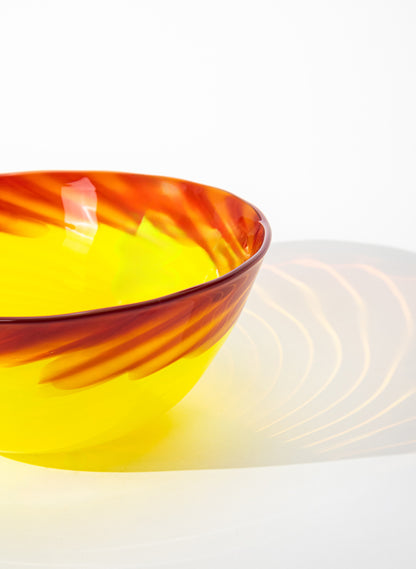 Feather Bowl - Vibrant Sunset 