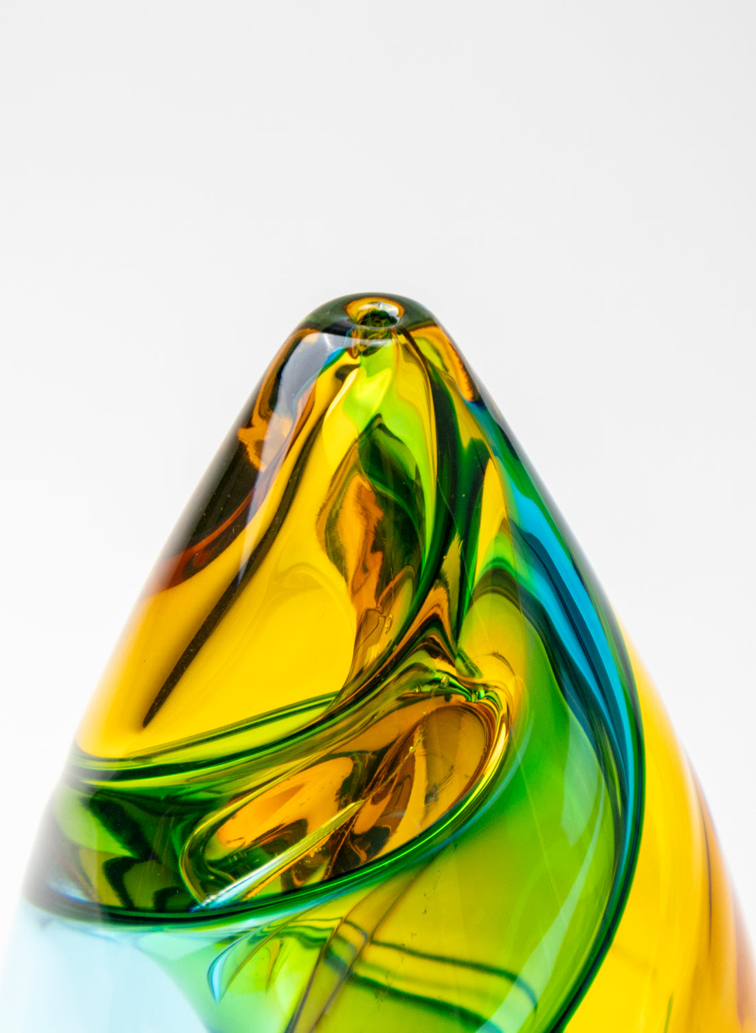 Harlequin Spiral  - Yellow &amp; Aqua